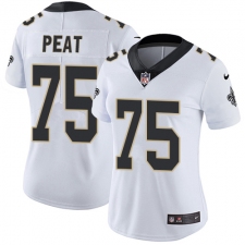 Women's Nike New Orleans Saints #75 Andrus Peat White Vapor Untouchable Limited Player NFL Jersey