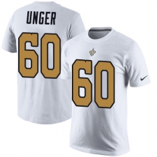 Nike New Orleans Saints #60 Max Unger White Rush Pride Name & Number T-Shirt