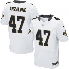 Men's Nike New Orleans Saints #47 Alex Anzalone White Vapor Untouchable Elite Player NFL Jersey