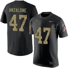 Nike New Orleans Saints #47 Alex Anzalone Black Camo Salute to Service T-Shirt
