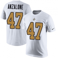 Nike New Orleans Saints #47 Alex Anzalone White Rush Pride Name & Number T-Shirt