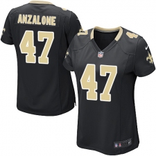 Women's Nike New Orleans Saints #47 Alex Anzalone Game Black Team Color NFL Jersey
