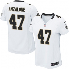 Women's Nike New Orleans Saints #47 Alex Anzalone Game White NFL Jersey