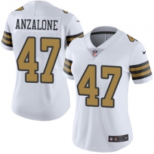 Women's Nike New Orleans Saints #47 Alex Anzalone Limited White Rush Vapor Untouchable NFL Jersey