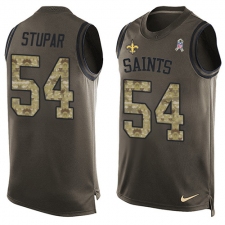 Men's Nike New Orleans Saints #54 Nate Stupar Limited Green Salute to Service Tank Top NFL Jersey