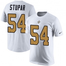 Nike New Orleans Saints #54 Nate Stupar White Rush Pride Name & Number T-Shirt