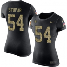 Women's Nike New Orleans Saints #54 Nate Stupar Black Camo Salute to Service T-Shirt