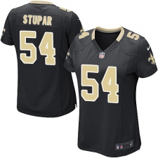 Women's Nike New Orleans Saints #54 Nate Stupar Game Black Team Color NFL Jersey