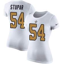 Women's Nike New Orleans Saints #54 Nate Stupar White Rush Pride Name & Number T-Shirt