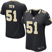 Women's Nike New Orleans Saints #51 Manti Te'o Game Black Team Color NFL Jersey