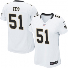 Women's Nike New Orleans Saints #51 Manti Te'o Game White NFL Jersey