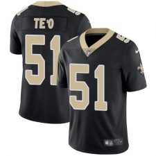 Youth Nike New Orleans Saints #51 Manti Te'o Black Team Color Vapor Untouchable Limited Player NFL Jersey