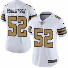 Women's Nike New Orleans Saints #52 Craig Robertson Limited White Rush Vapor Untouchable NFL Jersey