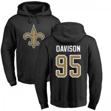 NFL Nike New Orleans Saints #95 Tyeler Davison Black Name & Number Logo Pullover Hoodie