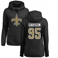NFL Women's Nike New Orleans Saints #95 Tyeler Davison Black Name & Number Logo Pullover Hoodie
