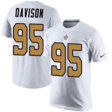 Nike New Orleans Saints #95 Tyeler Davison White Rush Pride Name & Number T-Shirt