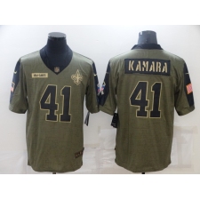 Men's New Orleans Saints #41 Alvin Kamara Nike Olive 2021 Salute To Service Limited Player Jersey
