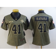 Women's New Orleans Saints #41 Alvin Kamara Nike Olive 2021 Salute To Service Limited Player Jersey