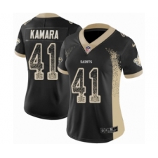 Women's Nike New Orleans Saints #41 Alvin Kamara Limited Black Rush Drift Fashion NFL Jersey