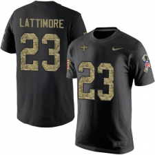 Nike New Orleans Saints #23 Marshon Lattimore Black Camo Salute to Service T-Shirt