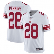 Men's Nike New York Giants #28 Paul Perkins White Vapor Untouchable Limited Player NFL Jersey