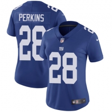 Women's Nike New York Giants #28 Paul Perkins Elite Royal Blue Team Color NFL Jersey