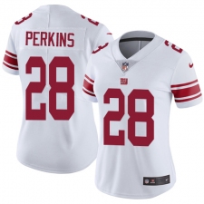 Women's Nike New York Giants #28 Paul Perkins Elite White NFL Jersey