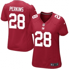 Women's Nike New York Giants #28 Paul Perkins Game Red Alternate NFL Jersey