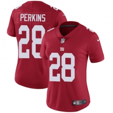 Women's Nike New York Giants #28 Paul Perkins Red Alternate Vapor Untouchable Limited Player NFL Jersey