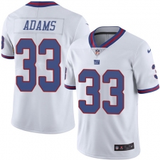 Men's Nike New York Giants #33 Andrew Adams Elite White Rush Vapor Untouchable NFL Jersey