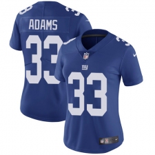 Women's Nike New York Giants #33 Andrew Adams Elite Royal Blue Team Color NFL Jersey