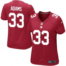 Women's Nike New York Giants #33 Andrew Adams Game Red Alternate NFL Jersey