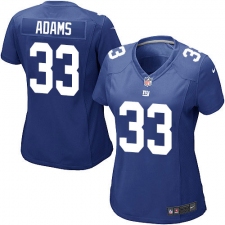 Women's Nike New York Giants #33 Andrew Adams Game Royal Blue Team Color NFL Jersey