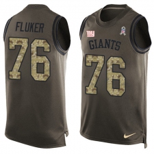 Men's Nike New York Giants #76 D.J. Fluker Limited Green Salute to Service Tank Top NFL Jersey