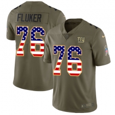 Youth Nike New York Giants #76 D.J. Fluker Limited Olive/USA Flag 2017 Salute to Service NFL Jersey