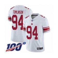 Men's New York Giants #94 Dalvin Tomlinson White Vapor Untouchable Limited Player 100th Season Football Jersey