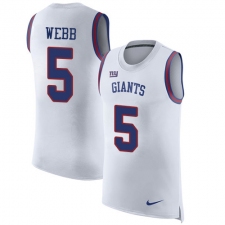 Men's Nike New York Giants #5 Davis Webb Limited White Rush Player Name & Number Tank Top NFL Jersey