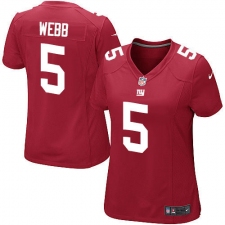 Women's Nike New York Giants #5 Davis Webb Game Red Alternate NFL Jersey