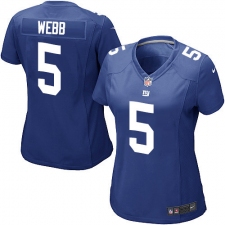 Women's Nike New York Giants #5 Davis Webb Game Royal Blue Team Color NFL Jersey