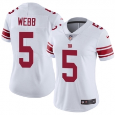 Women's Nike New York Giants #5 Davis Webb White Vapor Untouchable Limited Player NFL Jersey