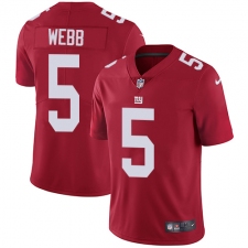 Youth Nike New York Giants #5 Davis Webb Red Alternate Vapor Untouchable Limited Player NFL Jersey