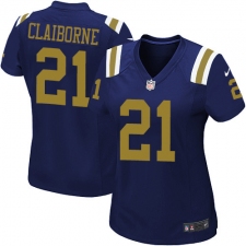 Women's Nike New York Jets #21 Morris Claiborne Game Navy Blue Alternate NFL Jersey