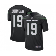 Men's New York Jets #19 Keyshawn Johnson Game Black Alternate Football Jersey