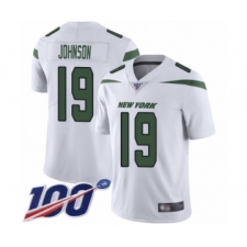 Men's New York Jets #19 Keyshawn Johnson White Vapor Untouchable Limited Player 100th Season Football Jersey