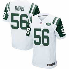Men's Nike New York Jets #56 DeMario Davis Elite White NFL Jersey