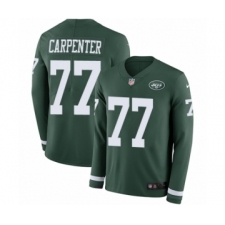 Men's Nike New York Jets #77 James Carpenter Limited Green Therma Long Sleeve NFL Jersey