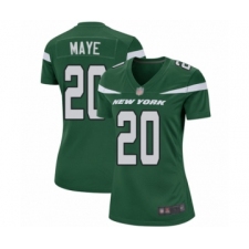 Women's New York Jets #20 Marcus Maye Game Green Team Color Football Jersey