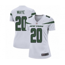 Women's New York Jets #20 Marcus Maye Game White Football Jersey