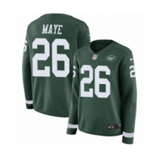 Women's Nike New York Jets #26 Marcus Maye Limited Green Therma Long Sleeve NFL Jersey
