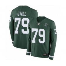 Men's Nike New York Jets #79 Brent Qvale Limited Green Therma Long Sleeve NFL Jersey